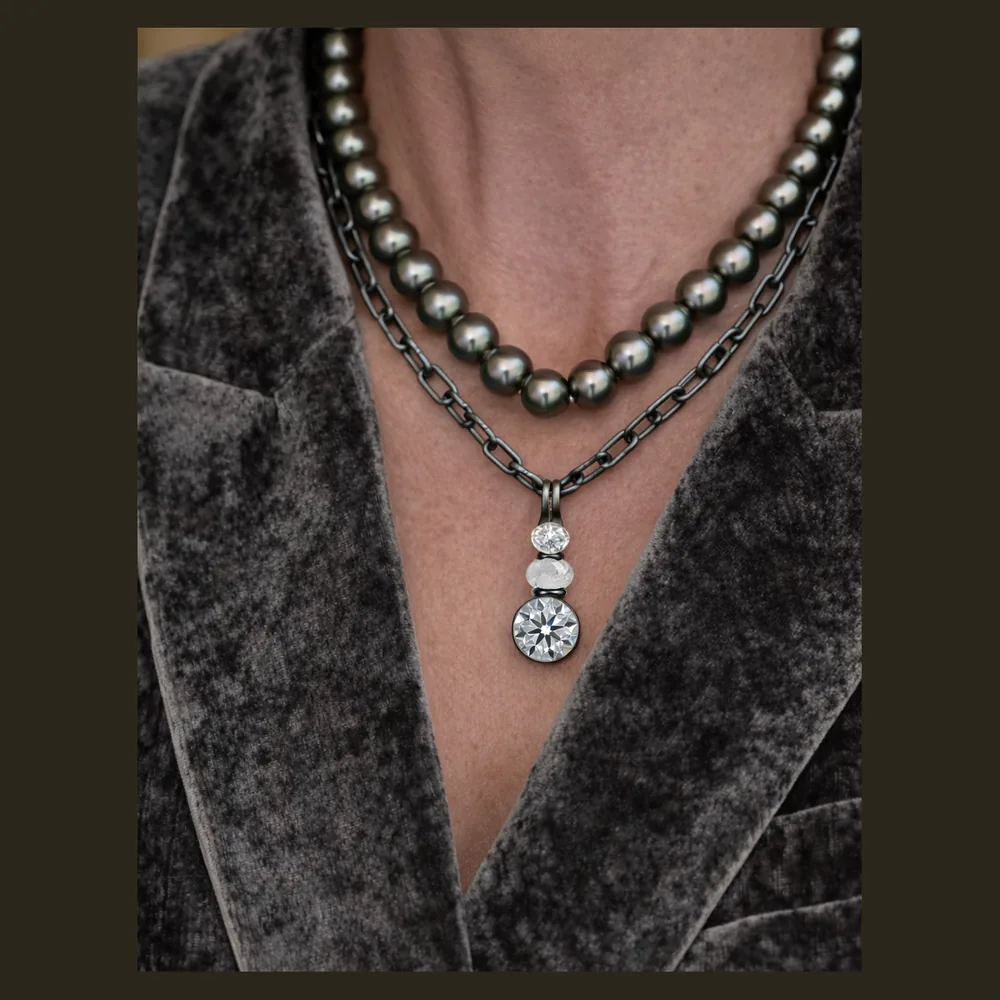 Diamantcollier, Zu Perlen getragen
