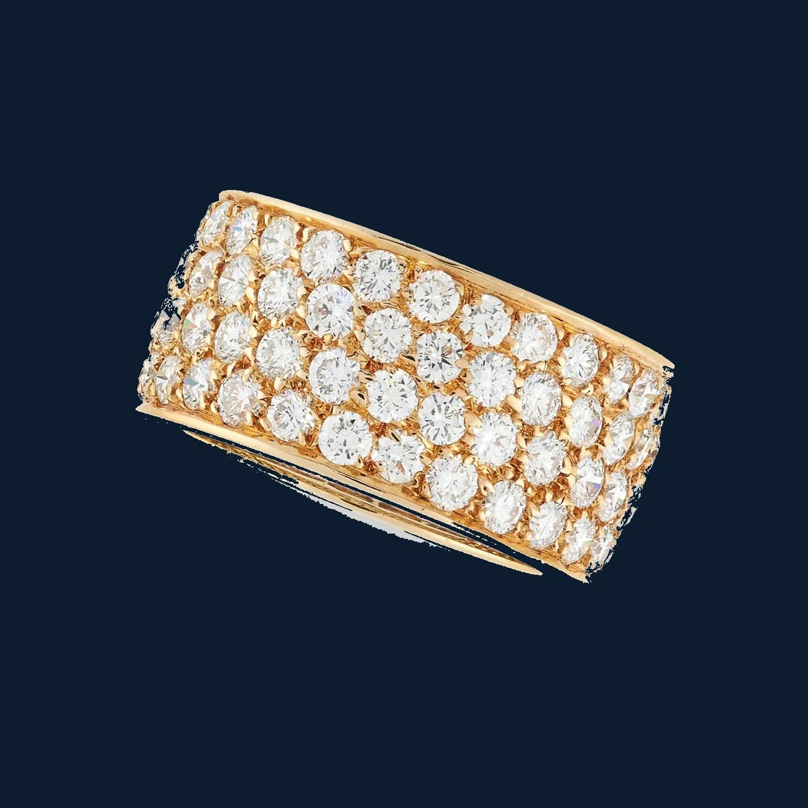Goldband mit Diamanten in Pavé-Fassung