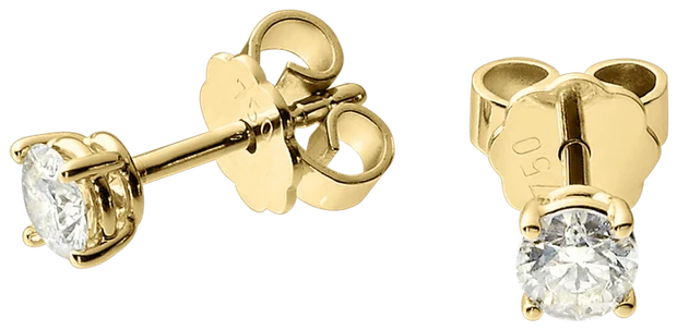 Diamant-Ohrstecker in Gelbgold 750