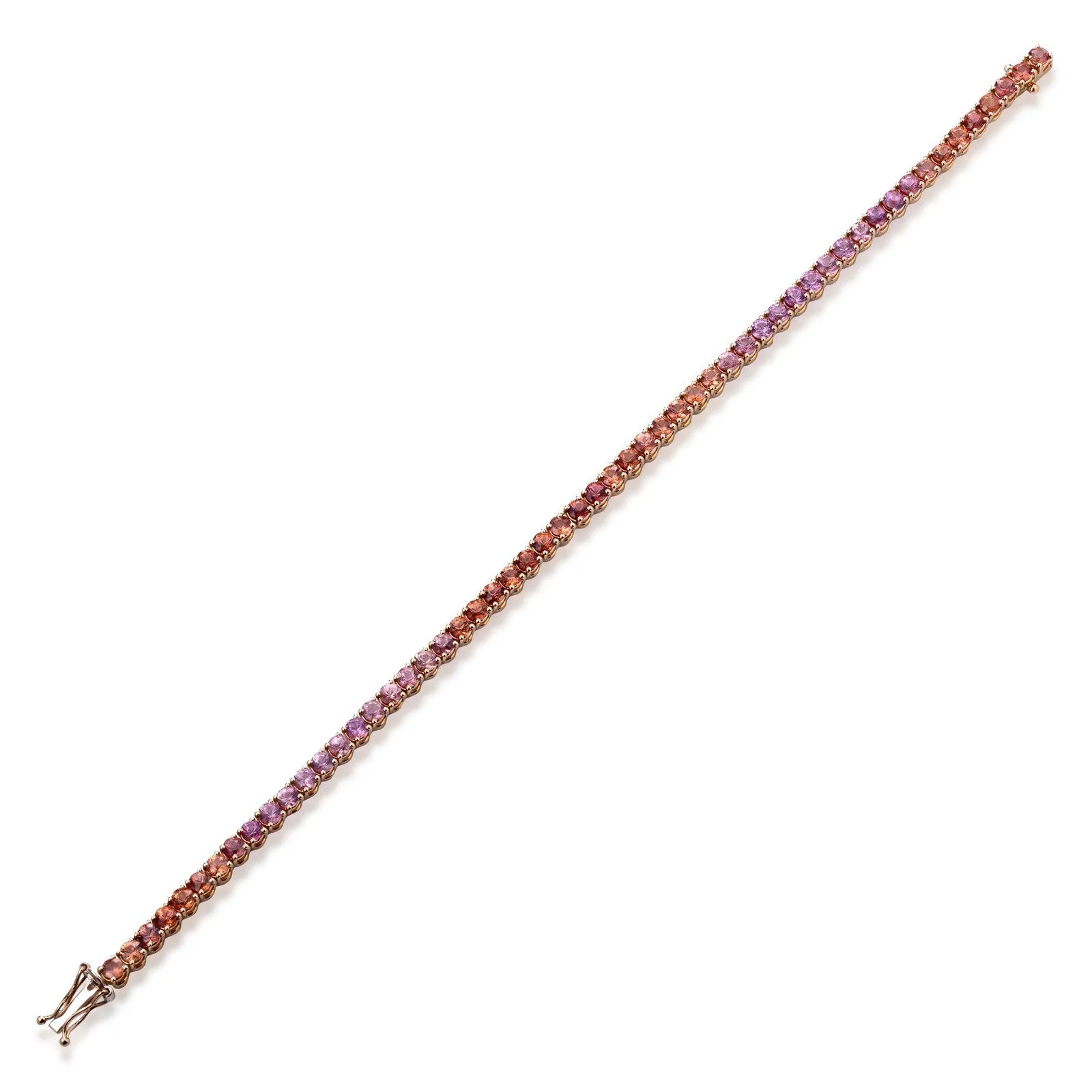 Padparadscha (MX-B05), Graduated sapphires pink to orange, Ø 2.9 mm