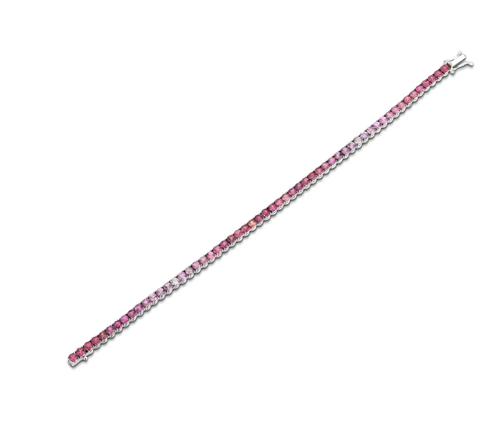 Flamingo Shade (MX-B07), Graduated pink sapphires, Ø 2.9 mm