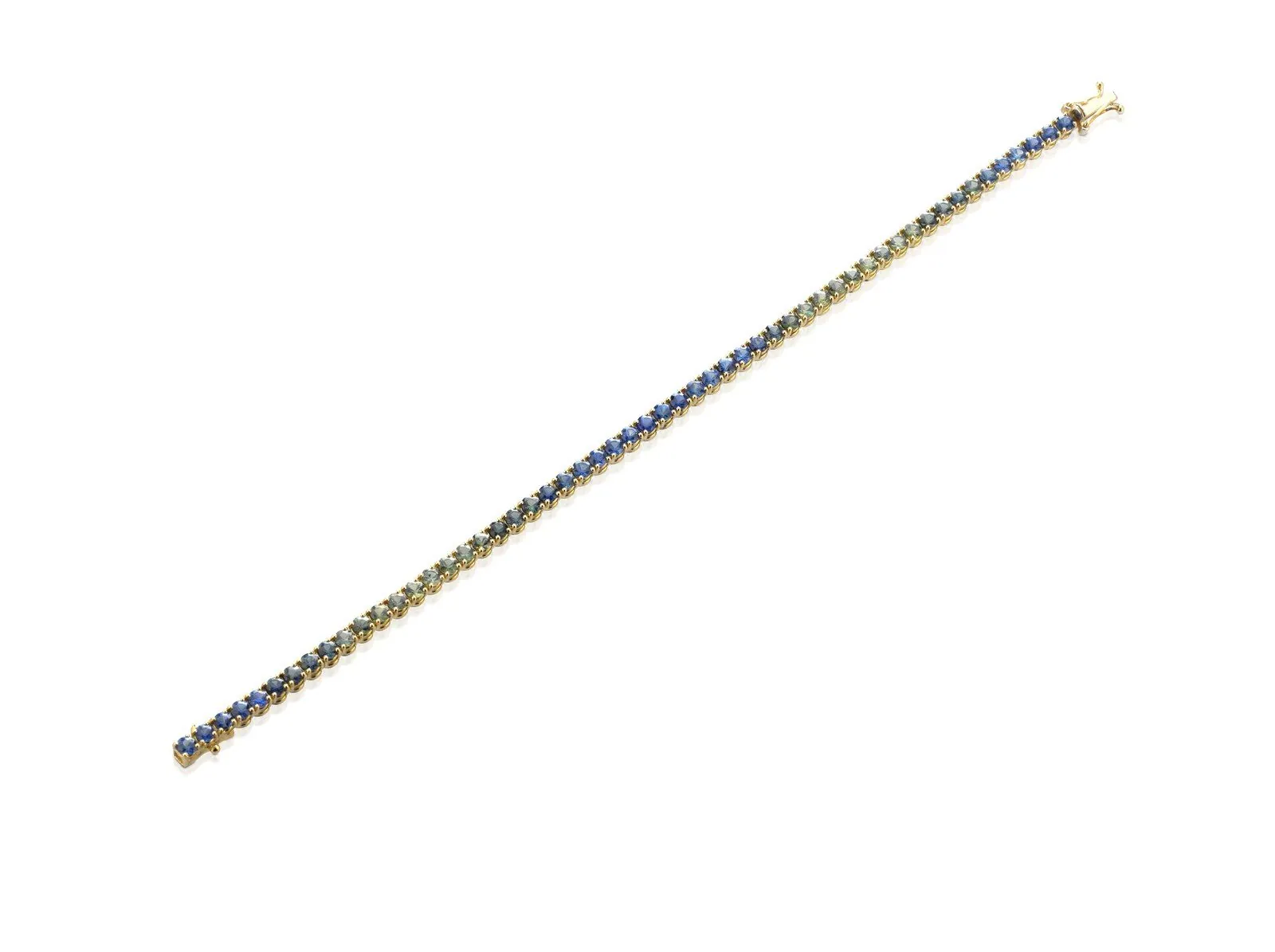Peacock (MX-B10), Graduated sapphires blue to green, Ø 3 mm