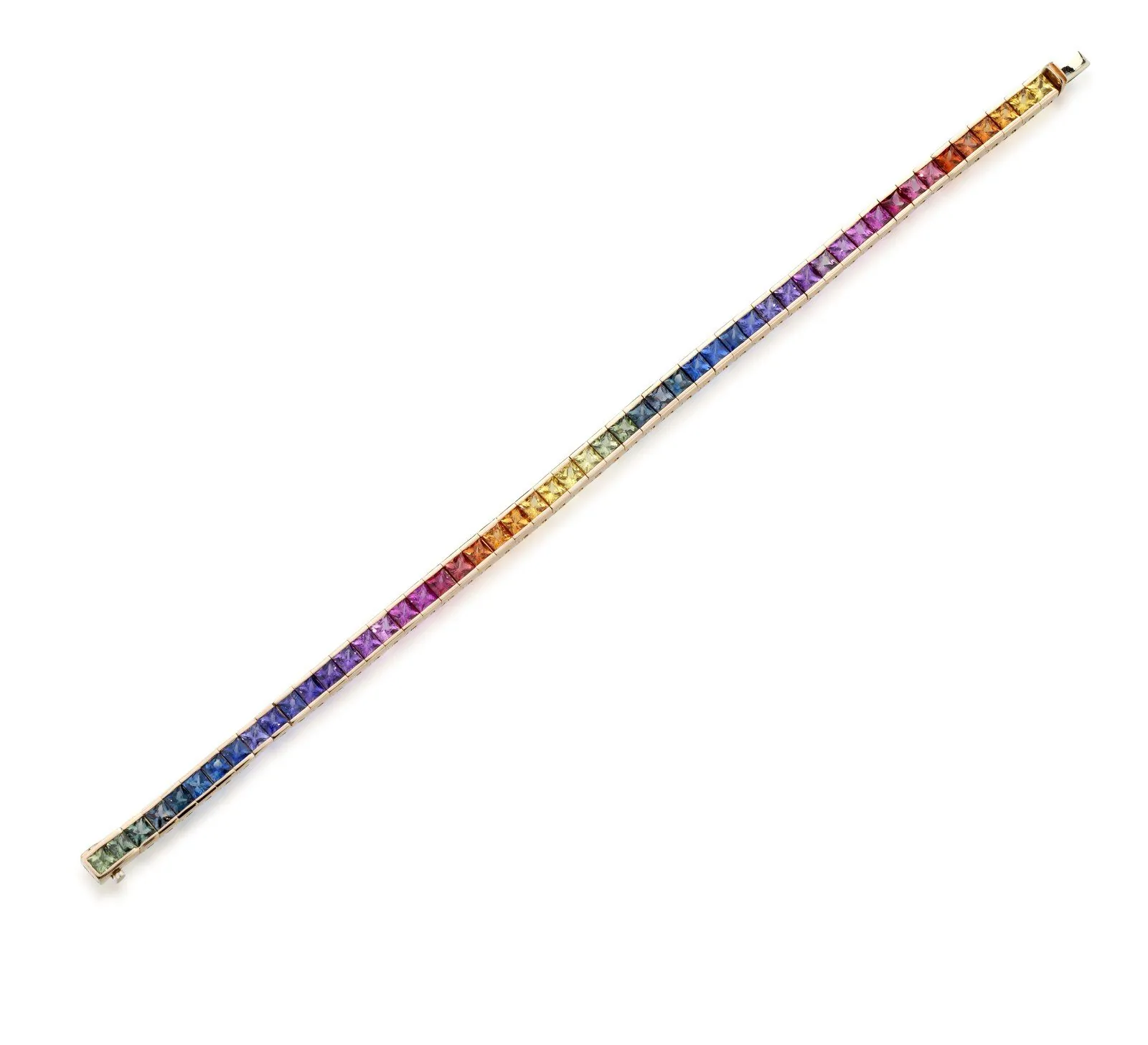 Princess Rainbow (MX-B37), Princess-cut rainbow sapphires, Ø 3 mm