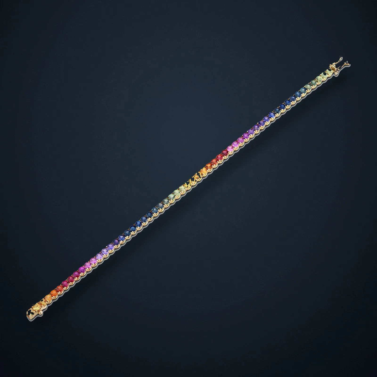 Rainbow, coloured tennis bracelet by MXHM