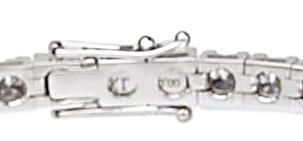 Kastenschloss mit zwei Sicherheitsachten am Tennisarmband Ligne