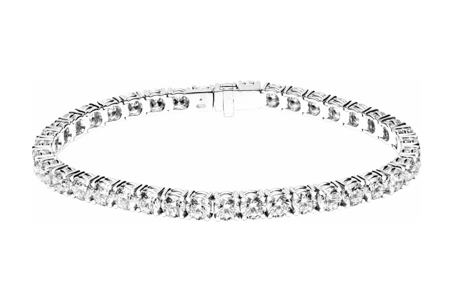 Weißes Tennisarmband, Fassung Rivière